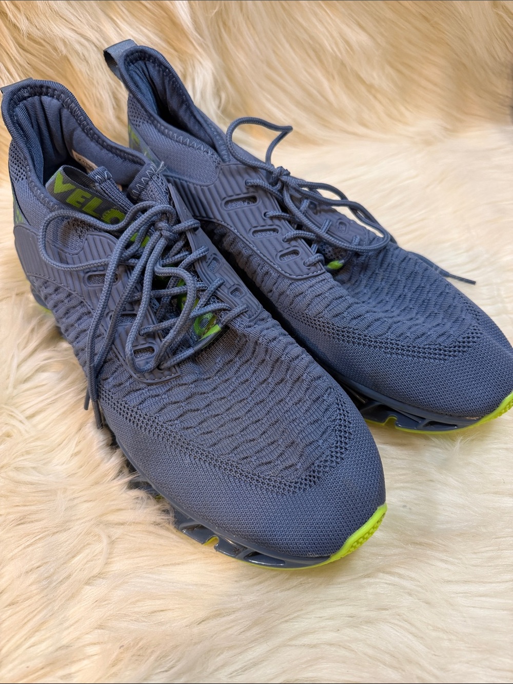 Men’s Knit Blue Athletic Sneakers Shoes -Size US 12 / 45